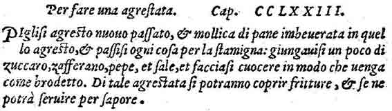 Agrestata nach Scappi 1570