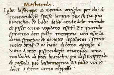 Mostarda des Maiestro Martino um 1460