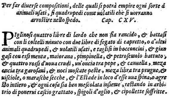 Scappi, Opera divisa in sei libri, Venetia, 1570