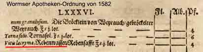 Wormser Apotheken-Ordnung 1582
